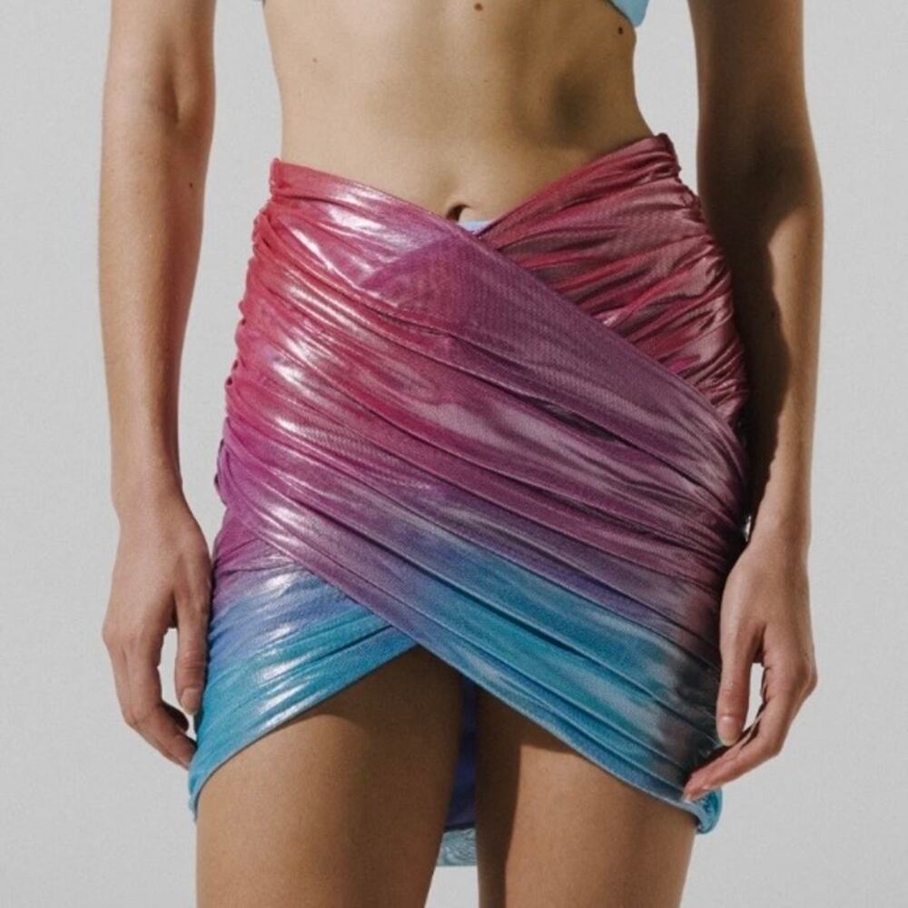 Baobab Jasmin Mini Skirt Size S Multi Pink Blue New